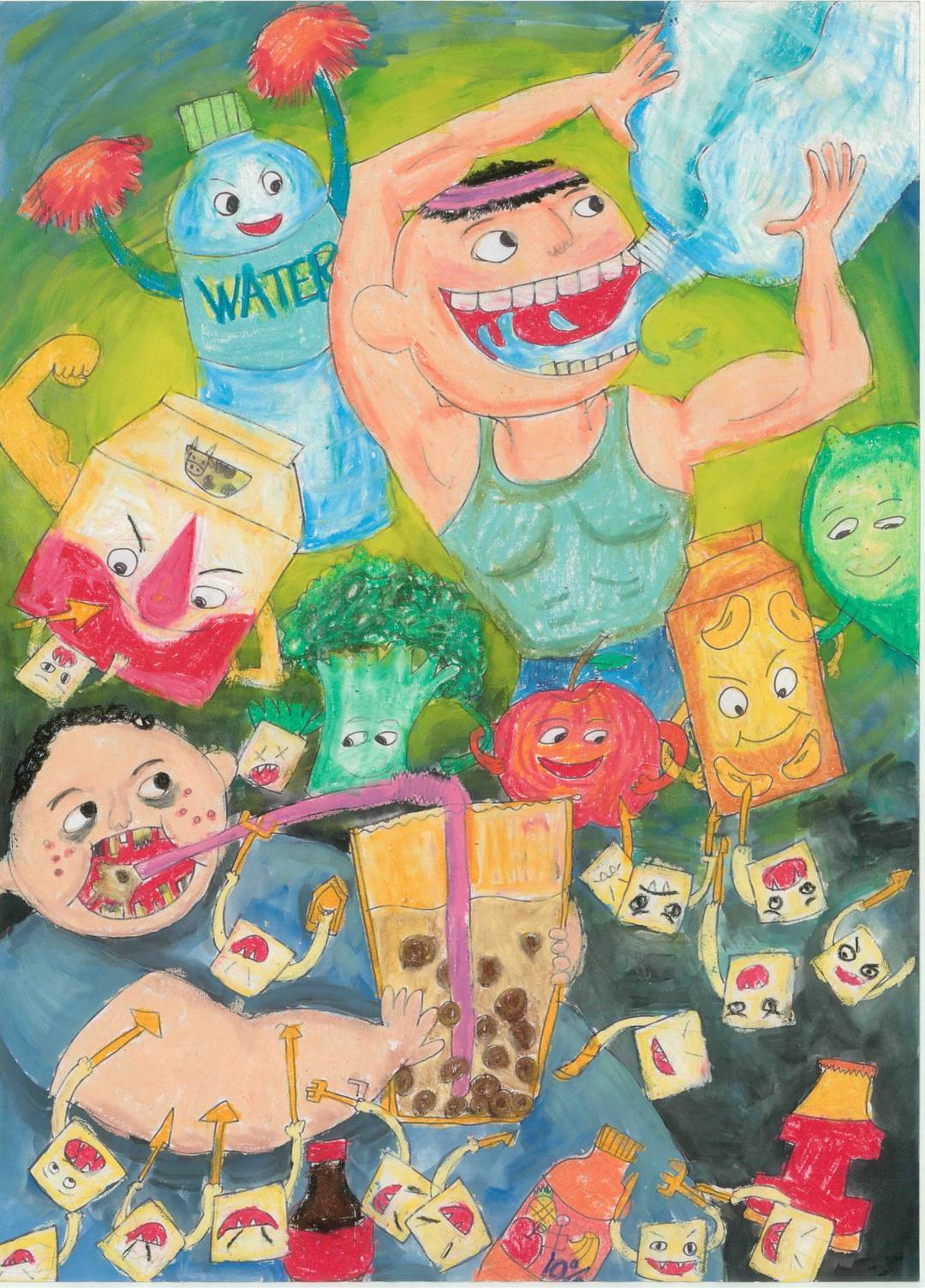 「遠離「方糖怪」，「飲」得健康人生！」佳作 蔡O睿 (台北市百齡國小)