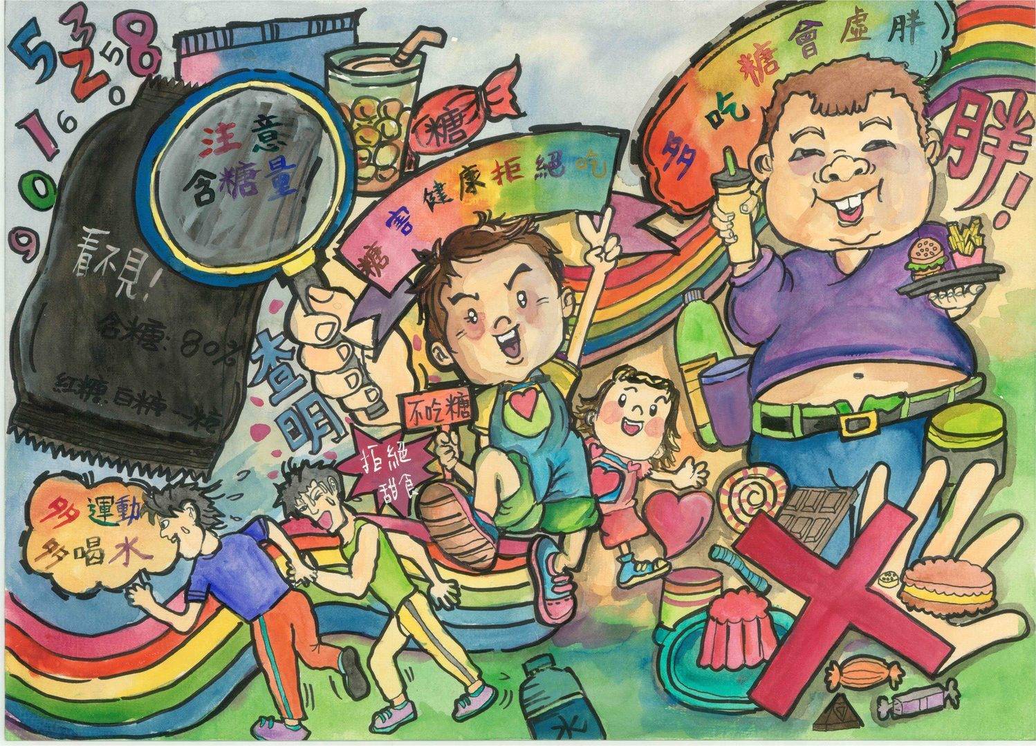「糖害健康，拒絕吃」第三名 蔡O緯 (高雄市明誠國小)